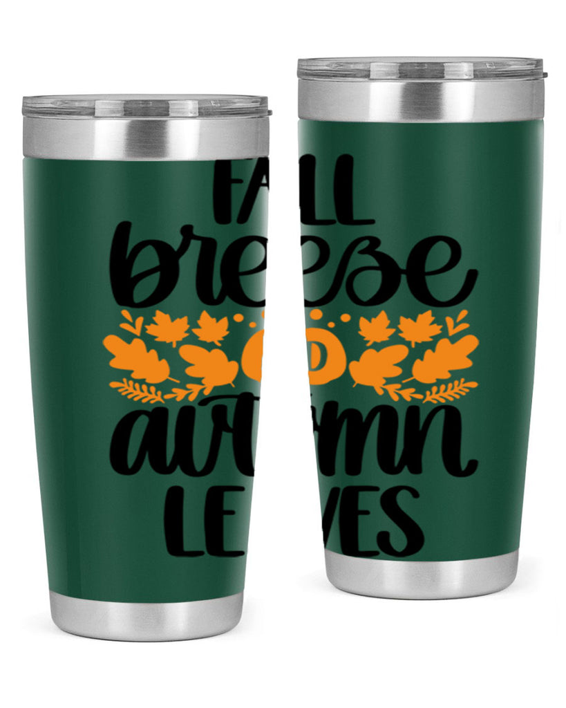 Fall Breezy And Autumn Leaves 482#- fall- Tumbler