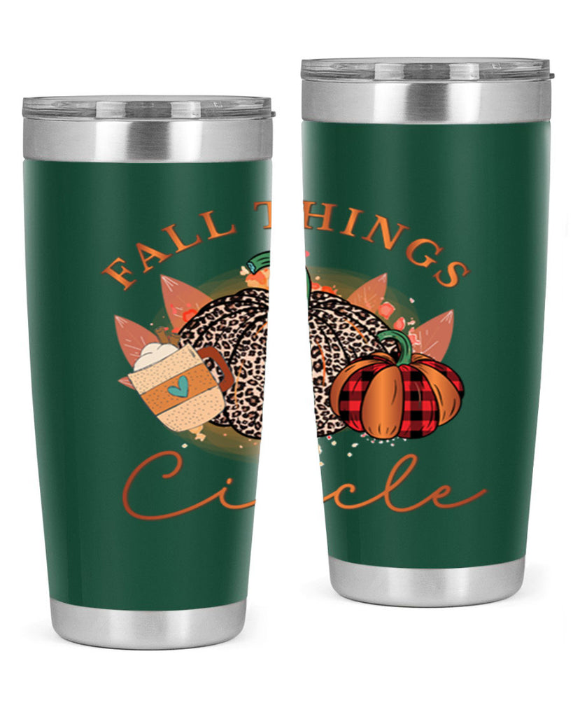 Fall Things Circle 133#- fall- Tumbler