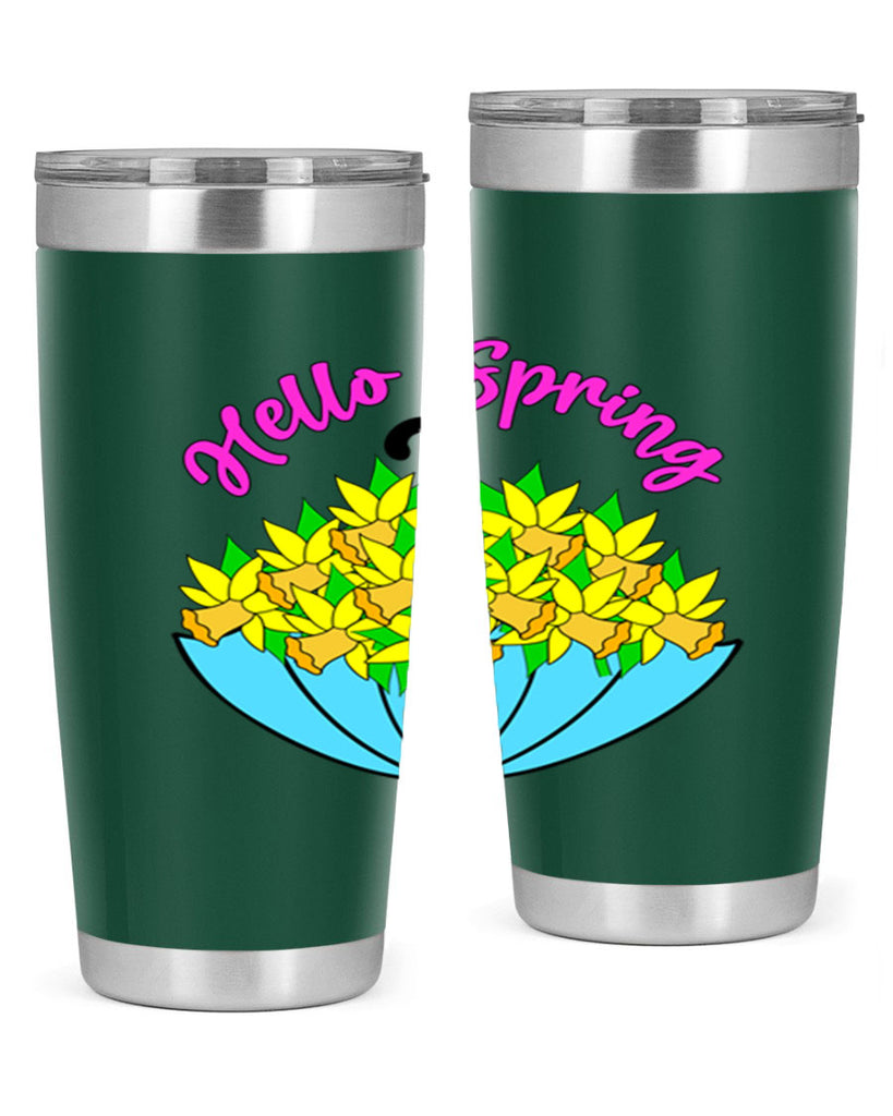 Hello Spring Umbrella Daffodils207#- spring- Tumbler