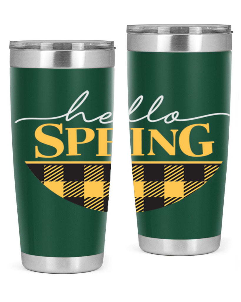 Hello Spring plaid 203#- spring- Tumbler