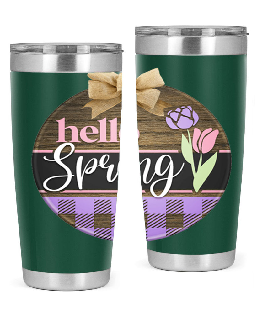 Hello spring plaid Mockup205#- spring- Tumbler