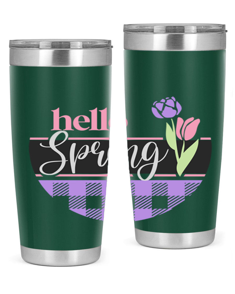 Hello spring plaid206#- spring- Tumbler
