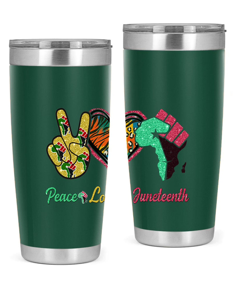 Peace Love Juneteenth Day Fist Png 8#- Juneteenth- tumbler