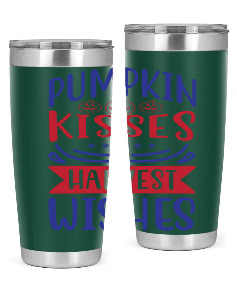Pumpkin Kisses Harvest Wishes 522#- fall- Tumbler