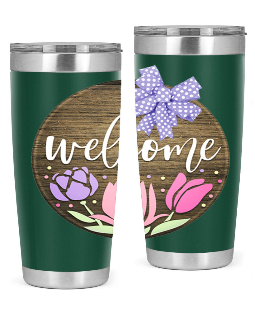 Welcome three flowers Mockup586#- spring- Tumbler