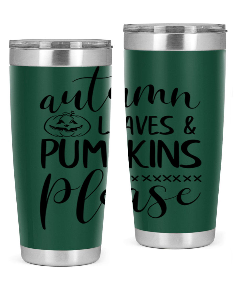 autumn leaves pumpkins please 24#- fall- Tumbler