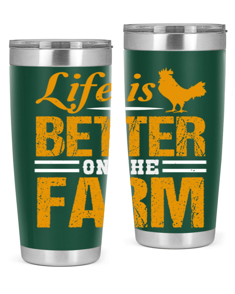 life is better on the farm 44#- farming and gardening- Tumbler
