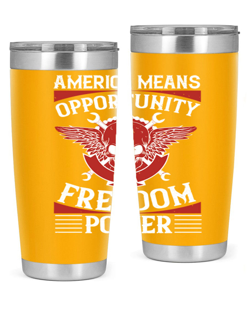 America means opportunity freedom power Style 85#- Fourt Of July- Tumbler