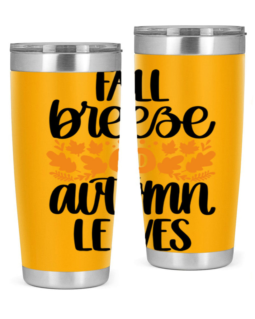Fall Breezy And Autumn Leaves 482#- fall- Tumbler