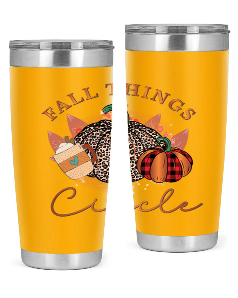 Fall Things Circle 133#- fall- Tumbler