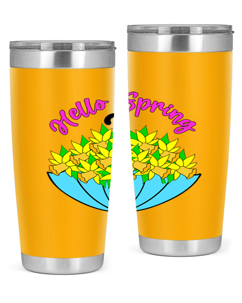 Hello Spring Umbrella Daffodils207#- spring- Tumbler
