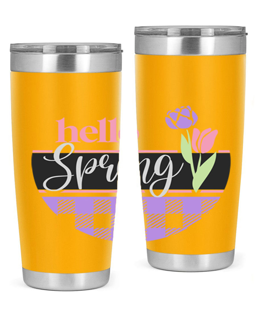 Hello spring plaid206#- spring- Tumbler