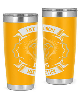 Life is Great Dogs make it Better Style 173#- dog- Tumbler