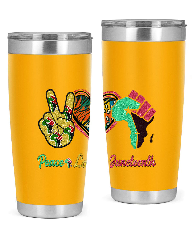 Peace Love Juneteenth Day Fist Png 8#- Juneteenth- tumbler