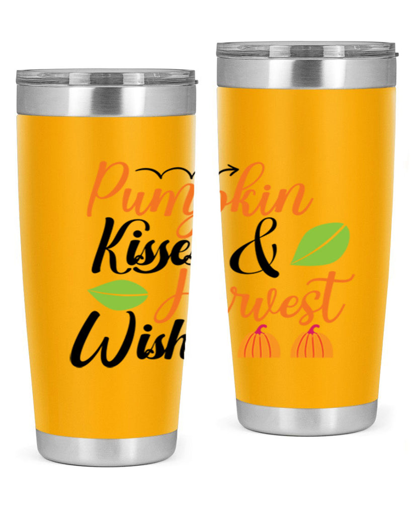 Pumpkin Kisses Harvest Wishes 523#- fall- Tumbler