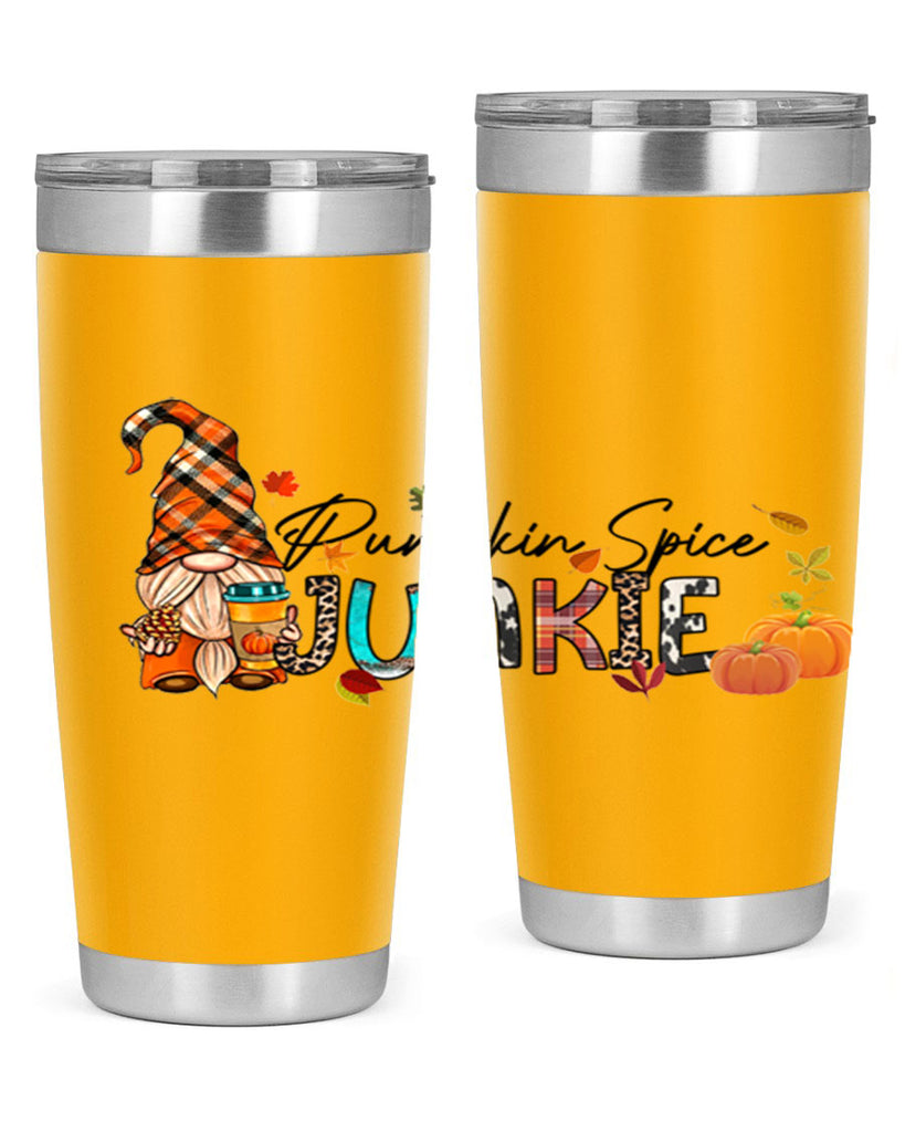 PumpkinSpiceJunkieFallGnome 567#- fall- Tumbler