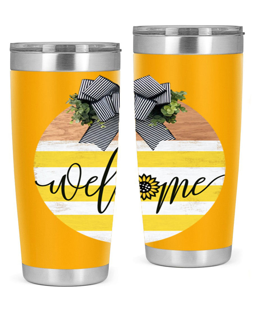 Welcome with sunflower Mockup591#- spring- Tumbler