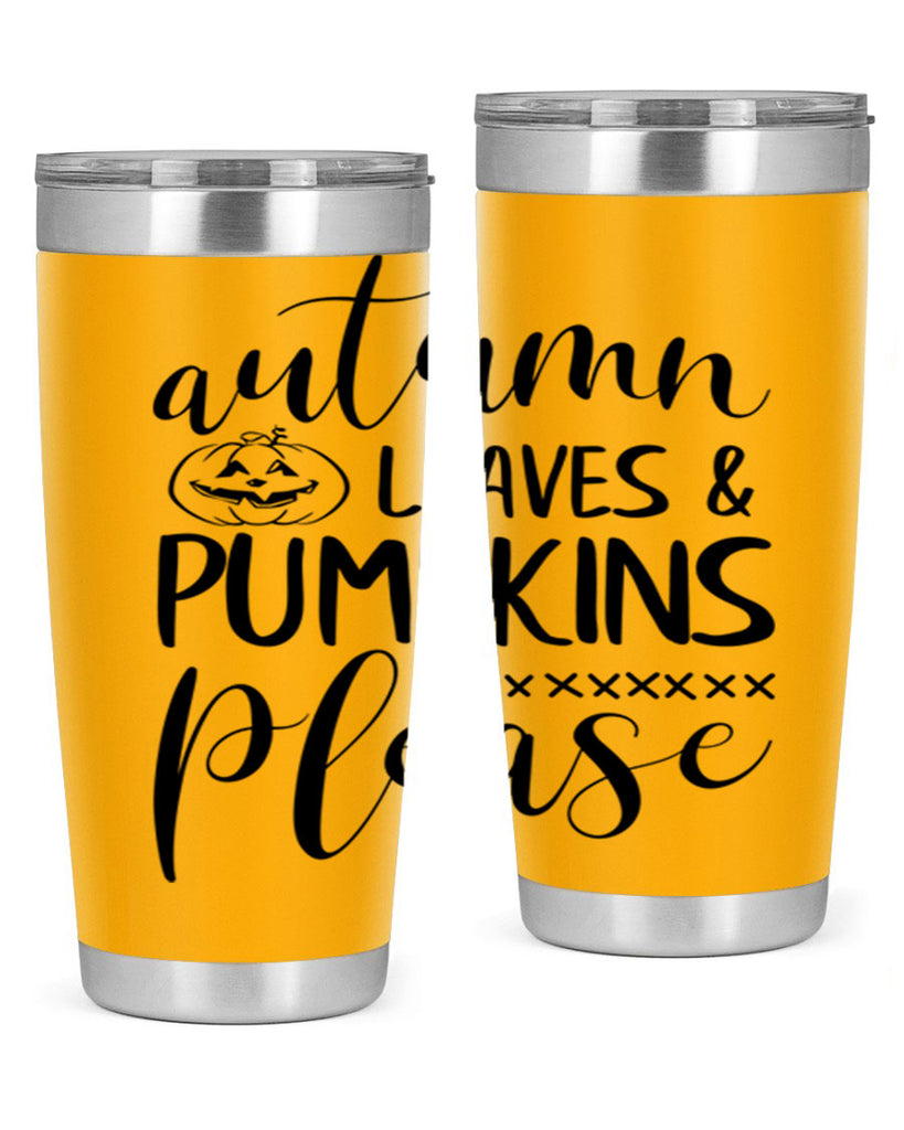 autumn leaves pumpkins please 24#- fall- Tumbler