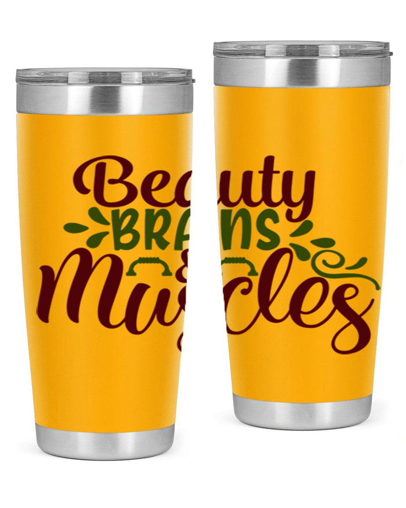 beauty brains muscles 52#- gym- Tumbler