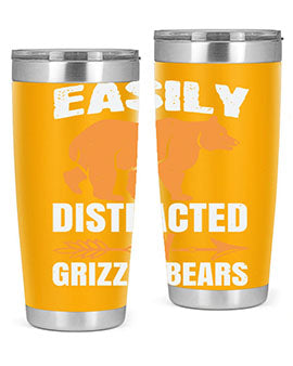 easily distracted by grizzly bears 1#- Bears- Tumbler