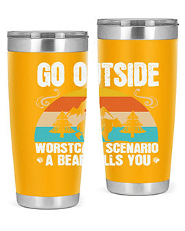 go outside worst case scenario a bear kills you  54#- Bears- Tumbler