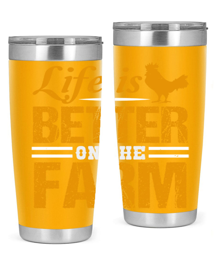 life is better on the farm 44#- farming and gardening- Tumbler