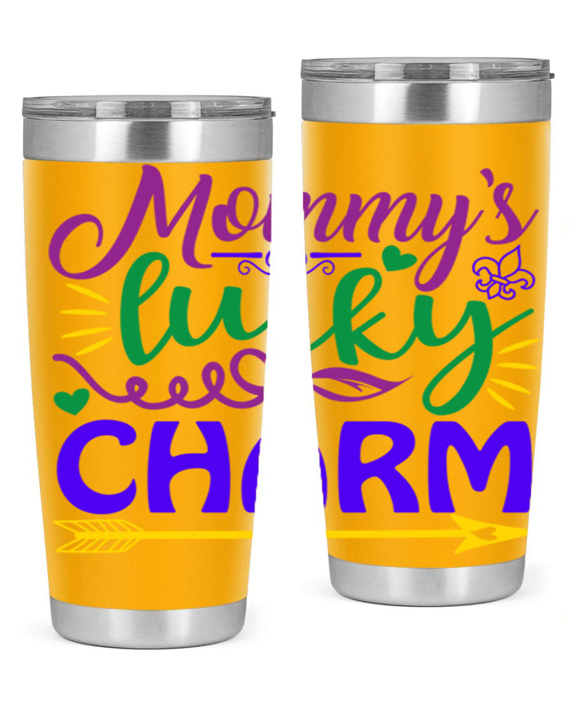 mommys lucky charm 6#- mardi gras- Tumbler
