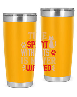 time spend with cat is never wasted Style 121#- cat- Tumbler