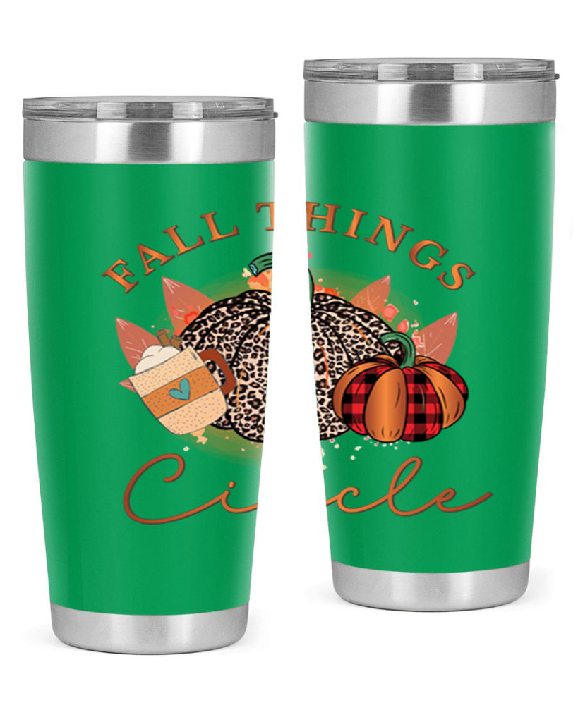 Fall Things Circle 133#- fall- Tumbler