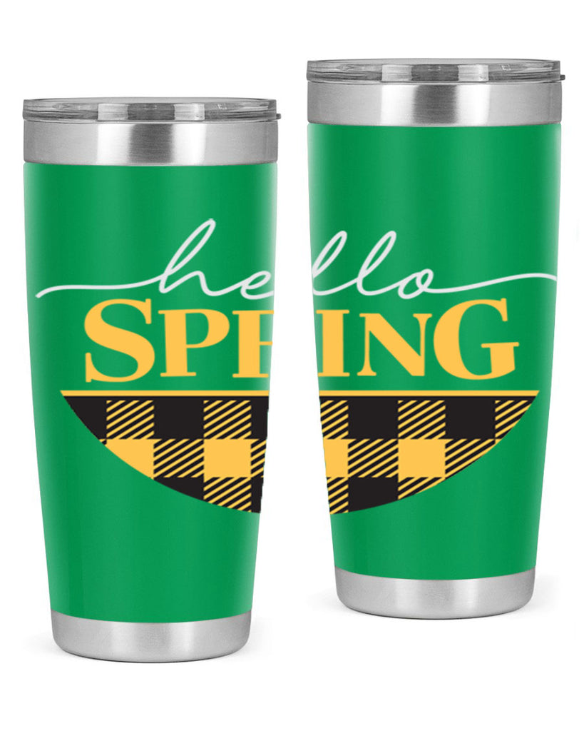 Hello Spring plaid 203#- spring- Tumbler