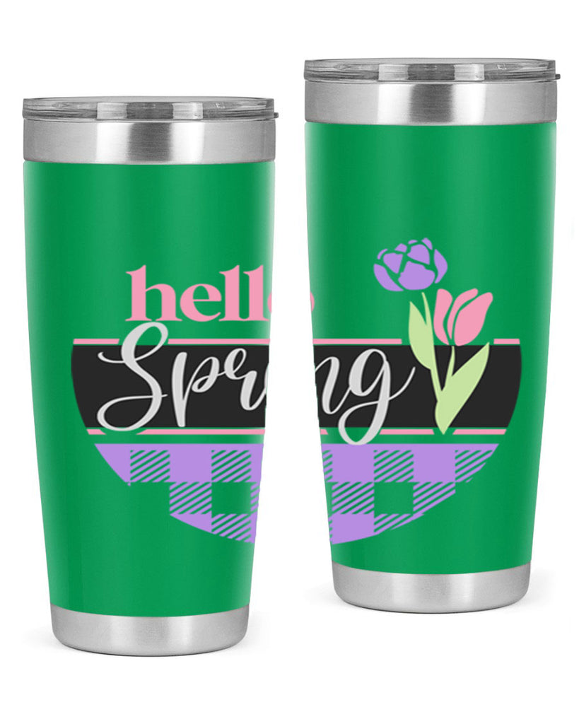 Hello spring plaid206#- spring- Tumbler