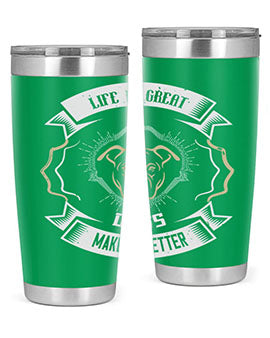 Life is Great Dogs make it Better Style 173#- dog- Tumbler