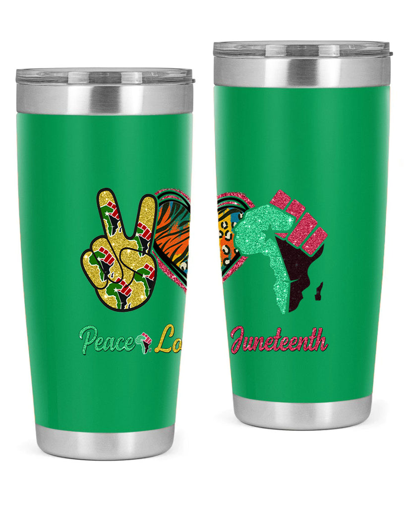 Peace Love Juneteenth Day Fist Png 8#- Juneteenth- tumbler