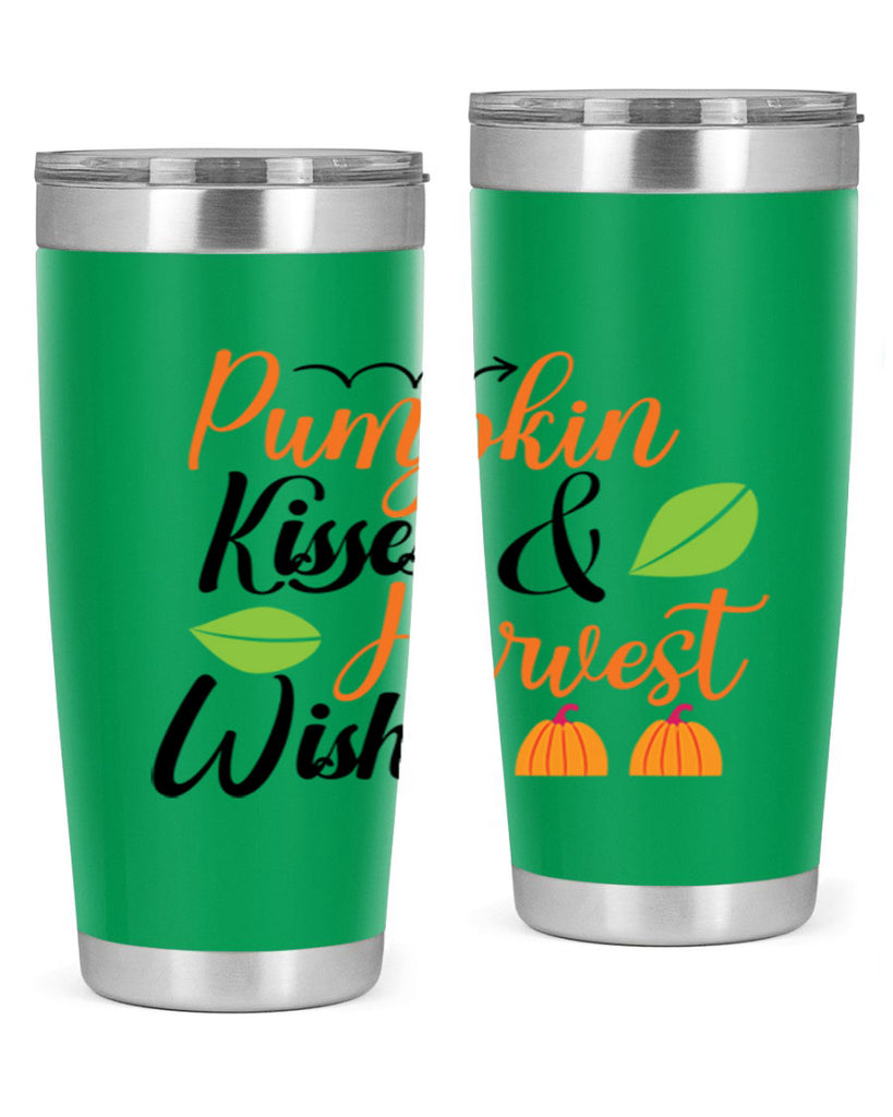 Pumpkin Kisses Harvest Wishes 523#- fall- Tumbler