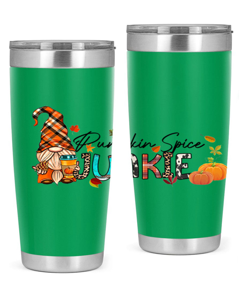PumpkinSpiceJunkieFallGnome 567#- fall- Tumbler