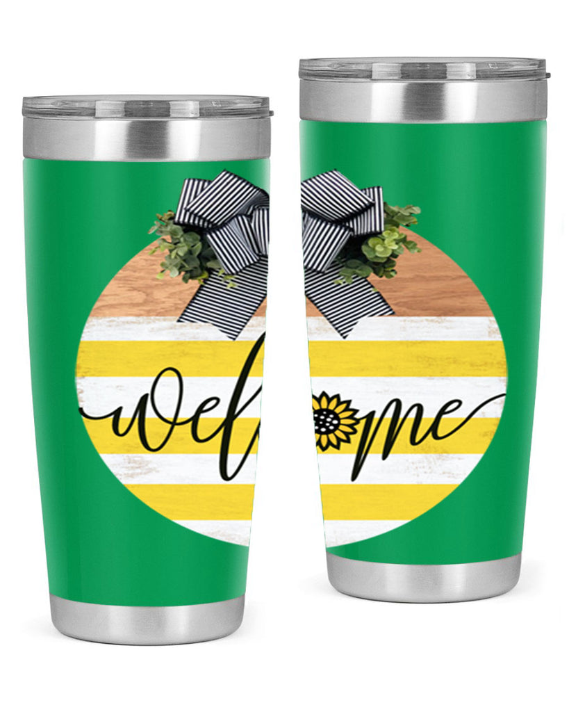 Welcome with sunflower Mockup591#- spring- Tumbler
