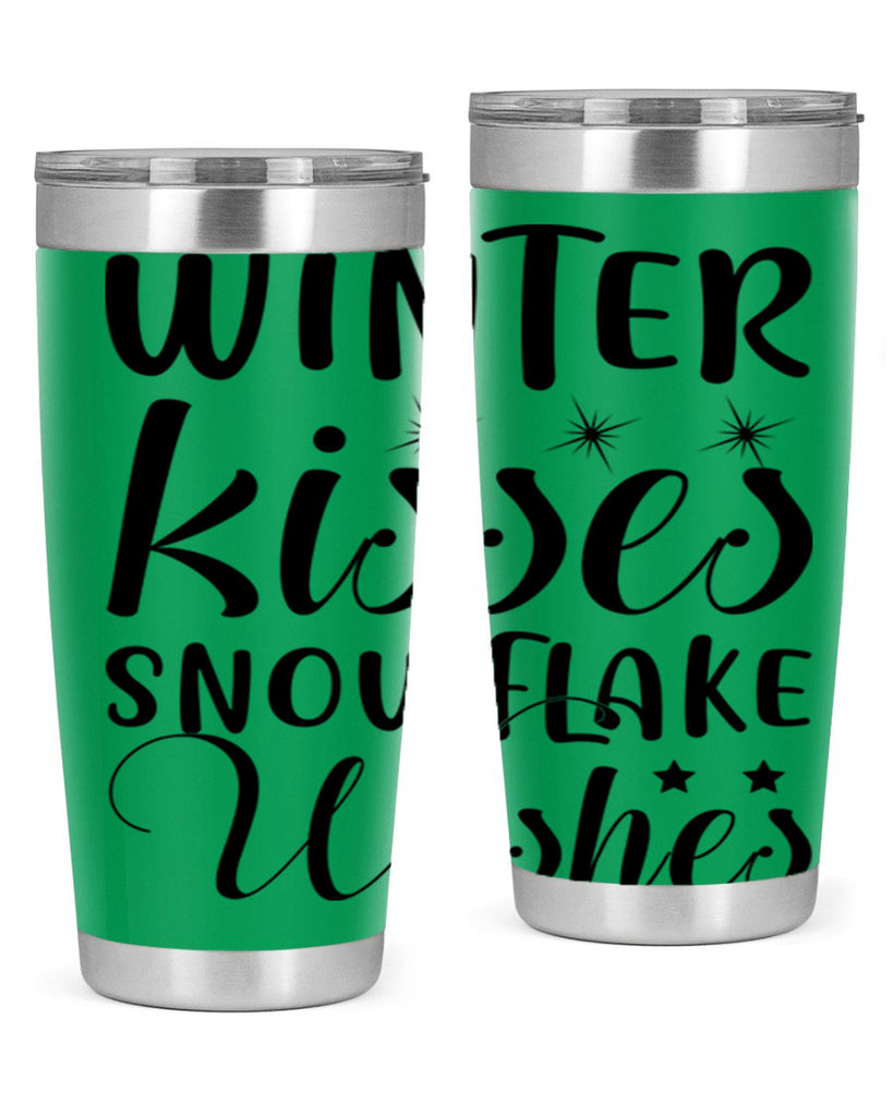 Winter Kisses Snowflake Wishes 561#- winter- Tumbler