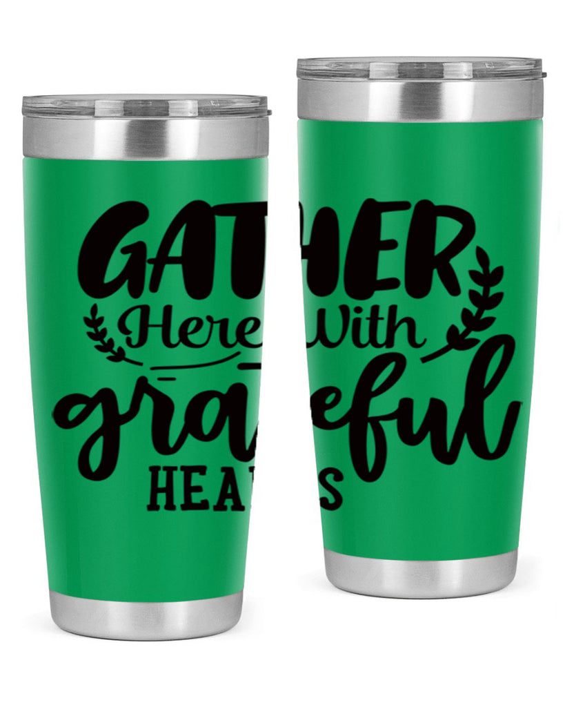 gather here with grateful hearts 62#- thanksgiving- Tumbler