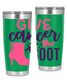 give cancer the boot Style 1#- breast cancer- Tumbler