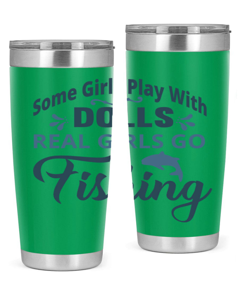 some girl play with dolls 38#- fishing- Tumbler