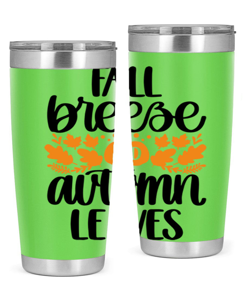 Fall Breezy And Autumn Leaves 482#- fall- Tumbler
