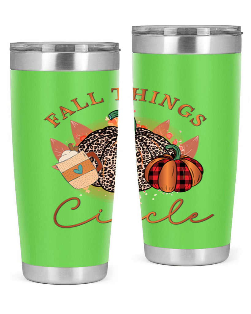 Fall Things Circle 133#- fall- Tumbler