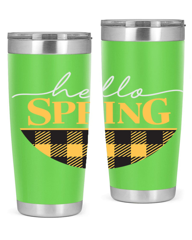 Hello Spring plaid 203#- spring- Tumbler