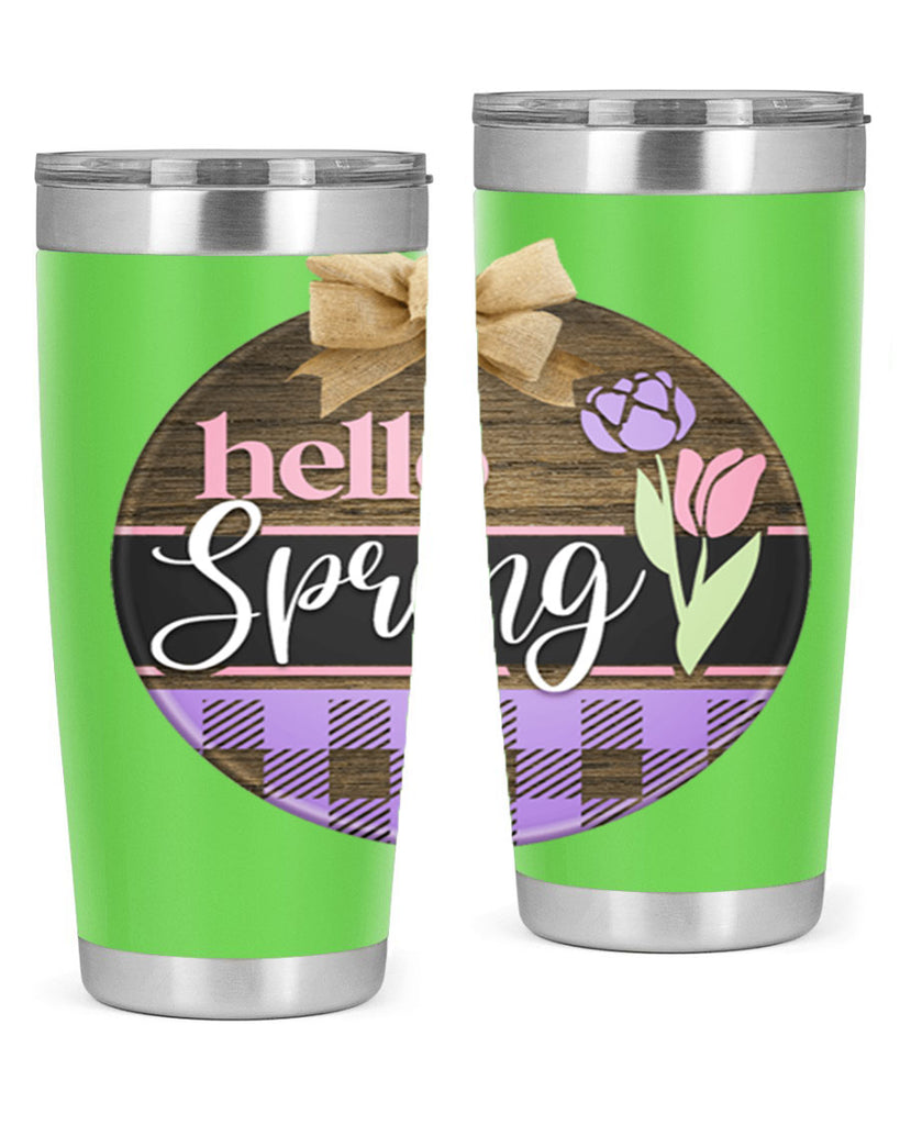 Hello spring plaid Mockup205#- spring- Tumbler