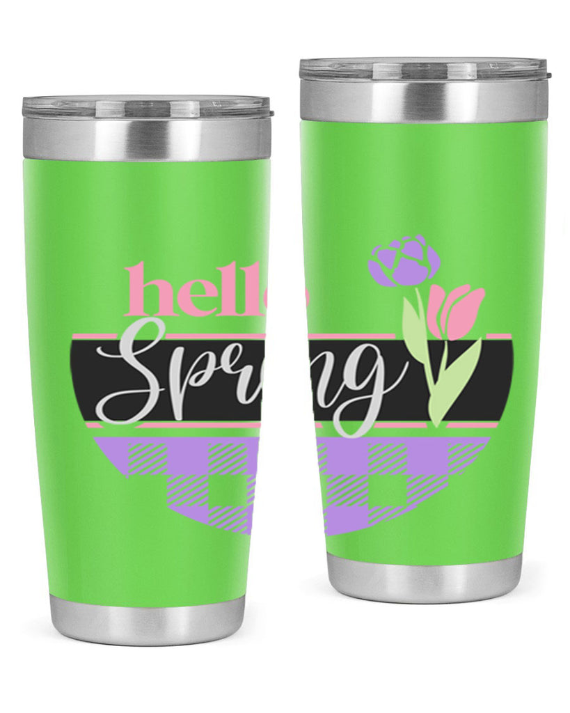 Hello spring plaid206#- spring- Tumbler