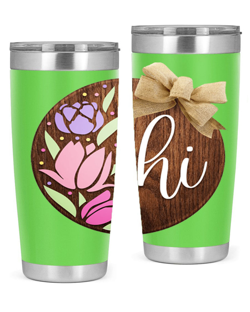 Hi pink flowers Mockup237#- spring- Tumbler