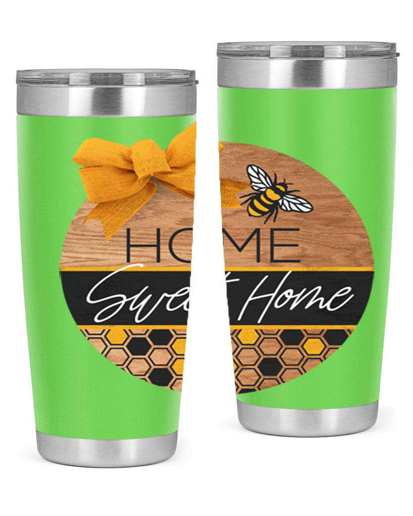 Home Sweet Home Bee and hive pattern Mockup242#- spring- Tumbler