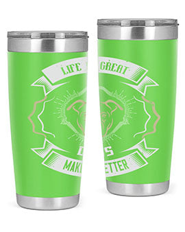 Life is Great Dogs make it Better Style 173#- dog- Tumbler