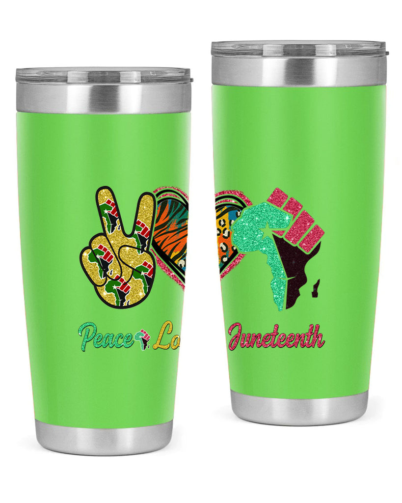 Peace Love Juneteenth Day Fist Png 8#- Juneteenth- tumbler