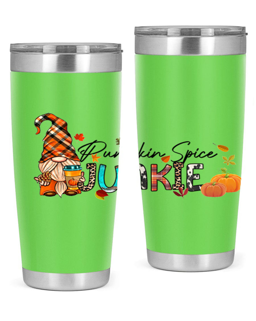 PumpkinSpiceJunkieFallGnome 567#- fall- Tumbler